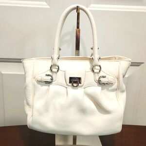 Salvatore Ferragamo White Gancini Top Handle/Shoulder Bag